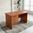 Custom Brown 3-Drawer Work Desk - 4