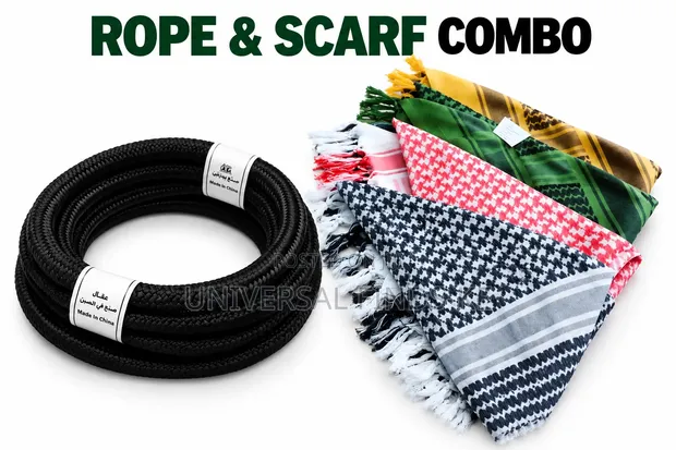 Arafat Keffiyeh Scarf with Agal Ring - 1