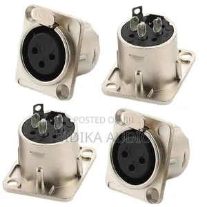 Kiunganishi cha Sauti cha 3-Pin XLR Speakon Kike cha Kupachika kwenye Paneli (Chuma)
