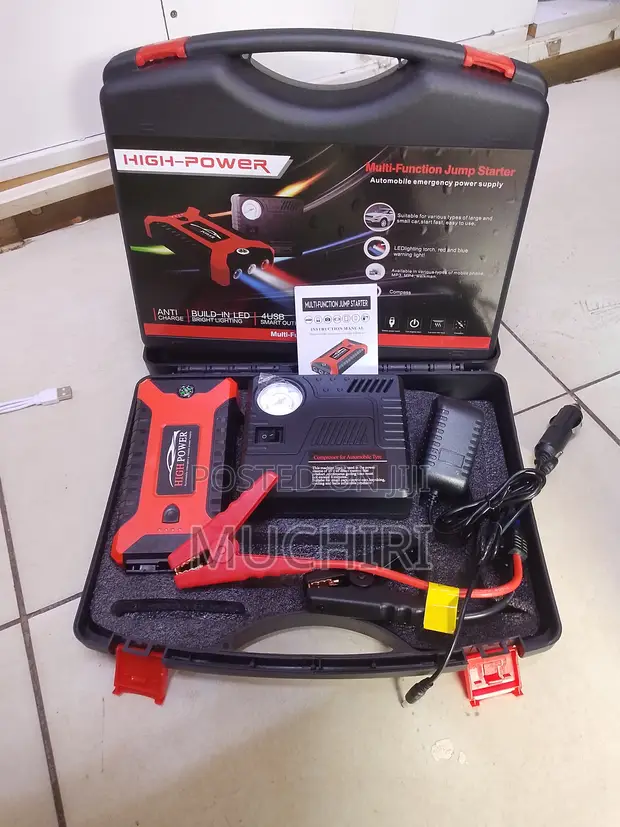 3-in-1 Car Jump Starter na Air Compressor - 1