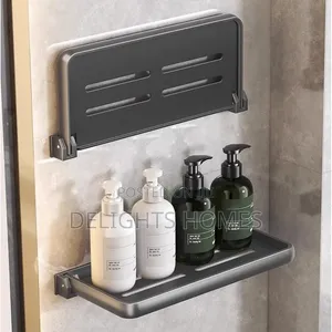 Foldable Shelf Space Saving Shower Rack Organizer
