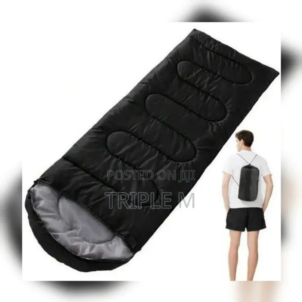 Heavy Duty Sleeping Bag - Black, Green & Blue - 1