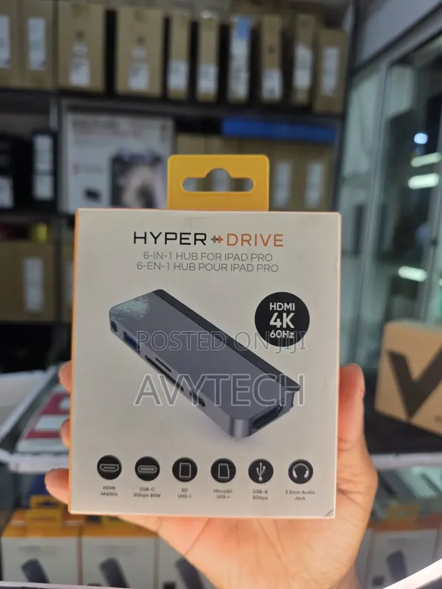 HyperDrive 6-in-1 USB-C Hub for iPad Pro - 4K HDMI - 1