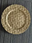 13" Sahani ya Charger ya Plastiki ya Round Reef - Dhahabu - 4