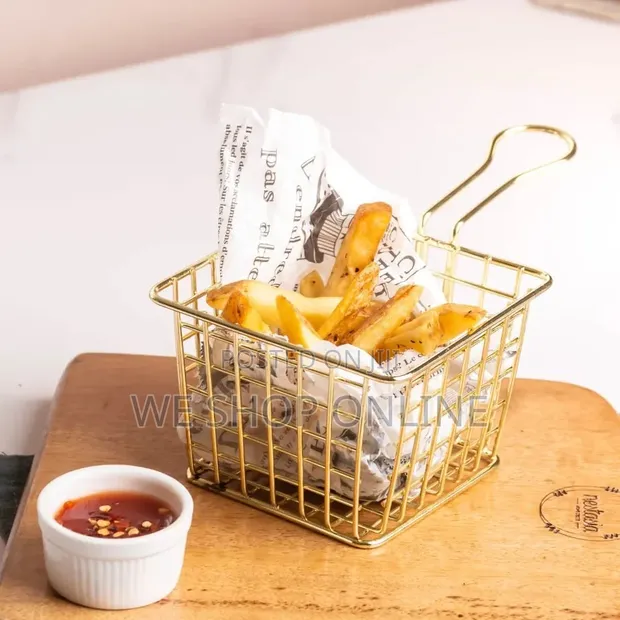 French Fries Frying Basket - Dhahabu - 1