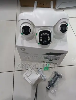 Kamera ya CCTV ya V380 Pro 3-Lens WiFi Solar 360° PTZ