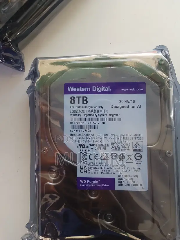 High Speed WD Purple 8TB Surveillance Internal HDD - 1