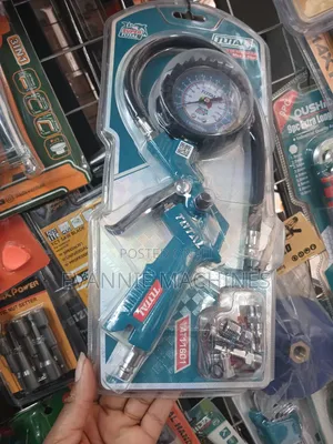 Total TAT11601 Air Inflating Gun yenye Pressure Gauge