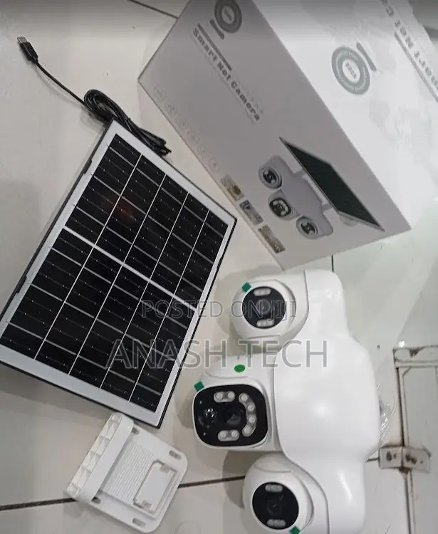 Triple Screen Wireless Solar PTZ Camera with Night Vision - 1
