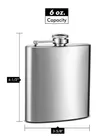 177ml Stainless Steel Silver Hip Flask - 5
