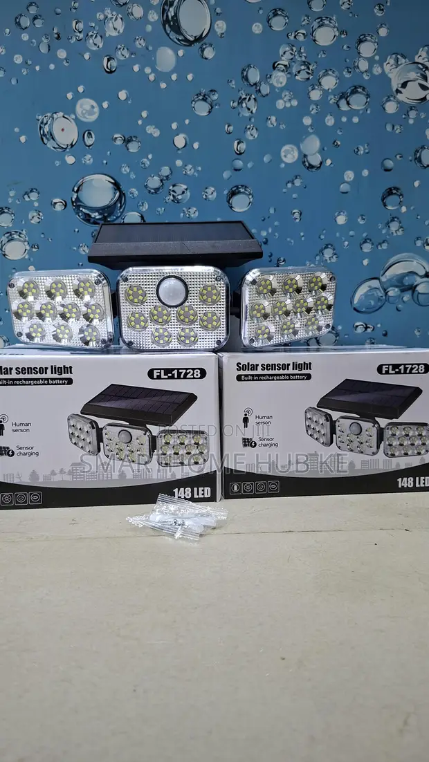 148 LEDs 3-Head Adjustable Solar Motion Sensor Light - 1