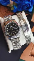 Rolex Premium Calendar Sports Watch with Matching Link Chain Bracelet - 1
