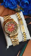 Rolex Premium Calendar Sports Watch with Matching Link Chain Bracelet - 2