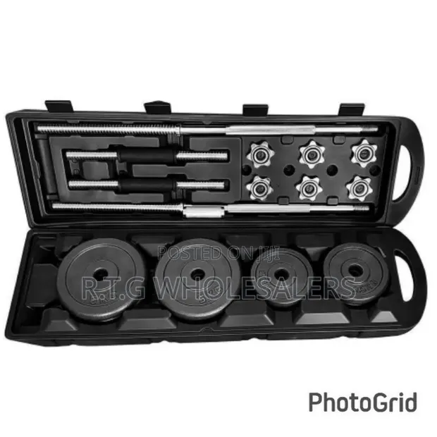 York 50kg Dumbbell and Barbell Set - 1