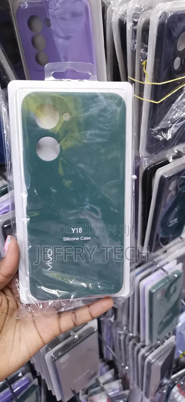 Kifaa cha Kijani cha Vivo Y18 Silicone na Ufungashaji wa Plastiki Safi - 1