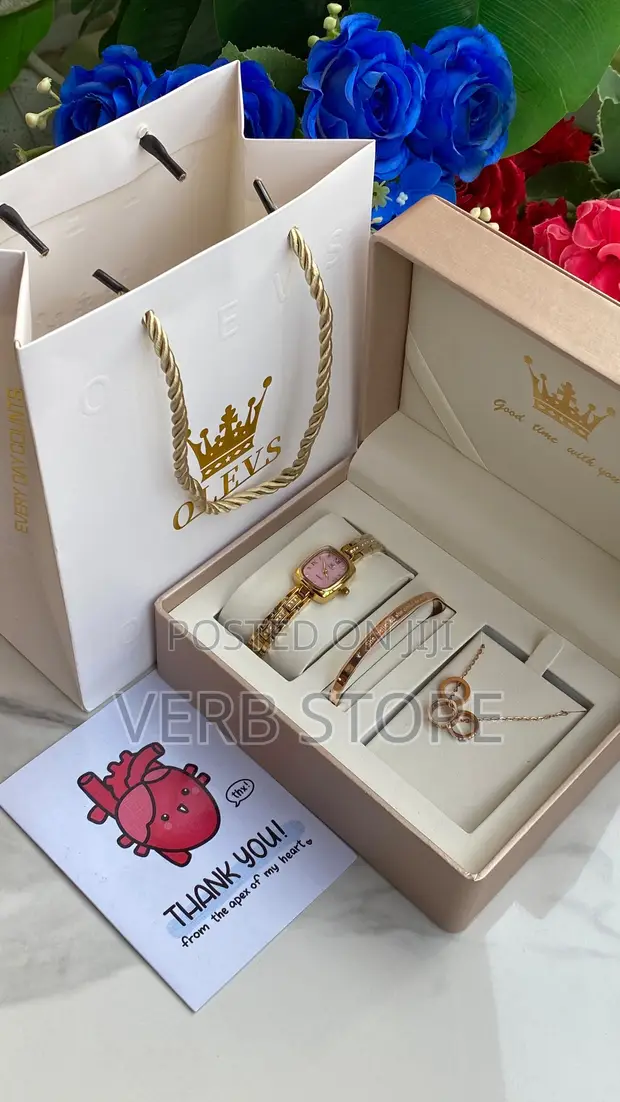 Olevs Gift Set for Ladies - Watch, Bag & Card - 1