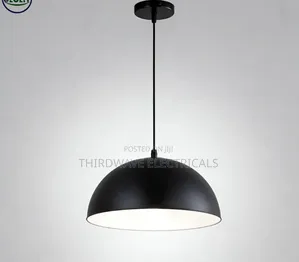 Elegant Hemis Pendant Light - Matte Black with Gold Accent