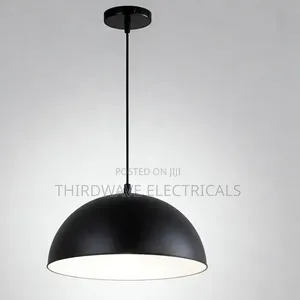 Modern Elegant Hanging Pendant Light - Matte Black & Gold Accent