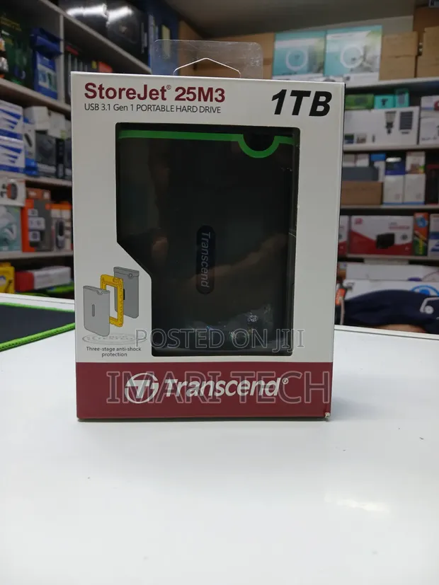 Transcend 1TB StoreJet External Hard Drive Portable - 1