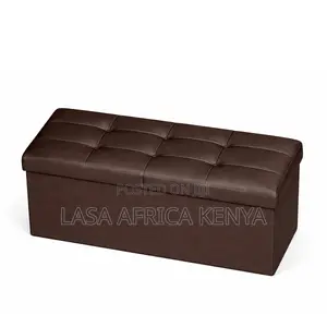 Kiti cha Uhifadhi cha Kukunja cha 110cm chenye Lid - Brown