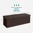 110cm Folding Storage Ottoman Bench - Brown - 2