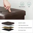 110cm Folding Storage Ottoman Bench - Brown - 4