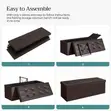 110cm Folding Storage Ottoman Bench - Brown - 5