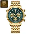 Poedagar 960 Luxury Chronograph Watch (Gold & Green) - Brand New - 3