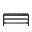 Padded Shoe Storage Bench - Dark Grey and Black - 1