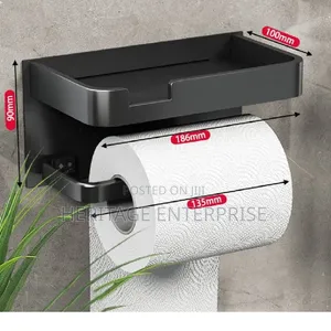 Waterproof Wall Adhesive Towel Holder & Tissue Rack