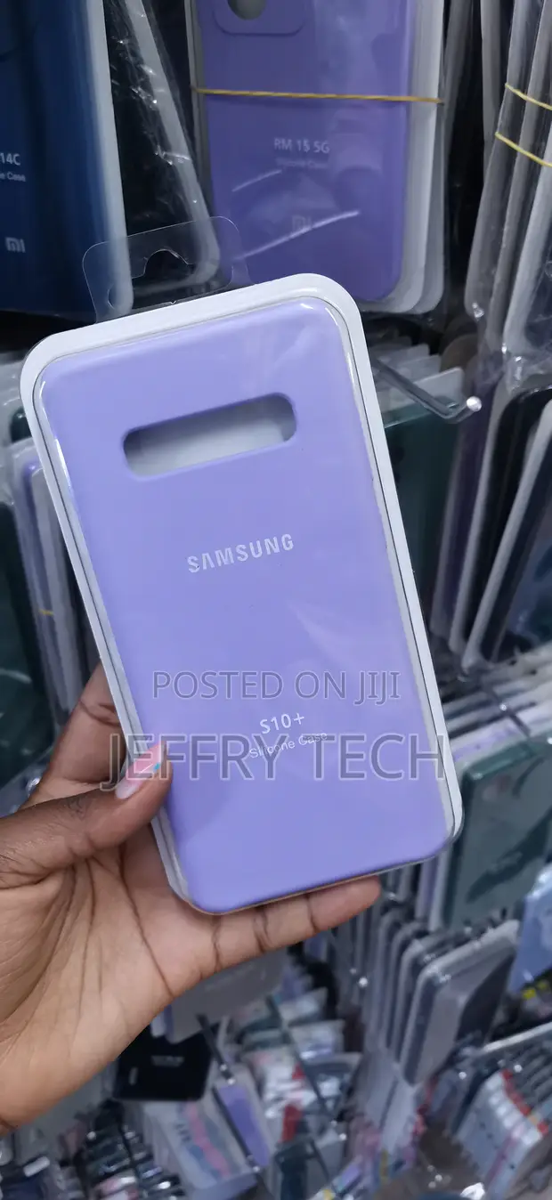 Kifaa Kipya cha Simu cha Samsung Galaxy S10+ cha Silicone - Rangi ya Zambarau Mwanga - 1