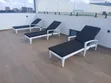 Adjustable White Sunloungers with Black Mattress - 1