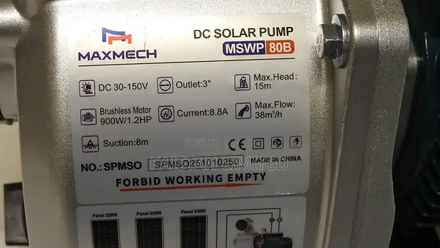 Maxmech 900W DC Solar Water Pump MSWP 80b - 1