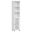 Tall White Storage Cabinet with Shelves and Door - 1