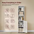 Tall White Storage Cabinet with Shelves and Door - 4