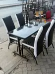 Viti vya Mkahawa na Baa na Meza Nyeusi ya 4x2 - 3