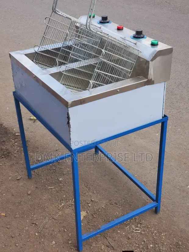 Jua Kali Electric Double Deep Fryer yenye Stand - 1