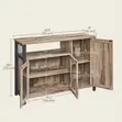 Sideboard ya Milango 3 na Rafu Wazi - Mbao Nyepesi na Nyeusi - 1