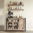 Sideboard ya Milango 3 na Rafu Wazi - Mbao Nyepesi na Nyeusi - 2