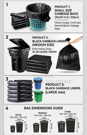 50 Large Garbage Bags (61x91cm)