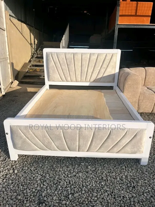 Cream White 5x6 Bed Frame - 1