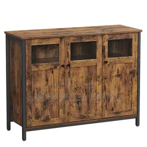 Sideboard ya Uhifadhi Milango 3 - Kahawia na Nyeusi