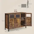 Sideboard ya Uhifadhi Milango 3 - Kahawia na Nyeusi - 5