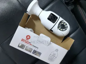 Dual Lens Bulb CCTV Camera yenye Full-Colour Night Vision