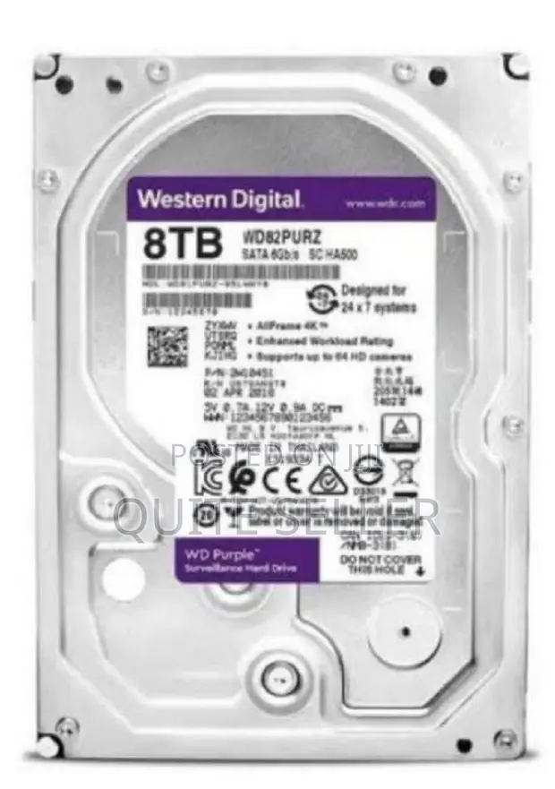 Western Digital Purple 8TB Hard Disk ya Kamera za Usalama - 1