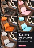 3-Piece Car Seat Comfort Set: Neck Pillow, Lumbar Support, Seat Cushion - 2