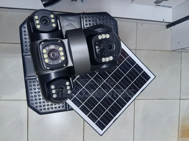 Triple Lens Solar CCTV Camera 360° PTZ Outdoor Security - 1