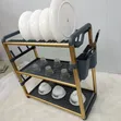 3-Tier High-Quality Carbon Dish Rack - 2