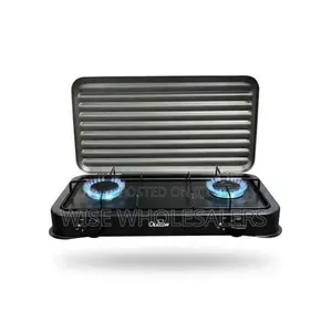 Oleleon Double Burner Gas Cooker with Lid