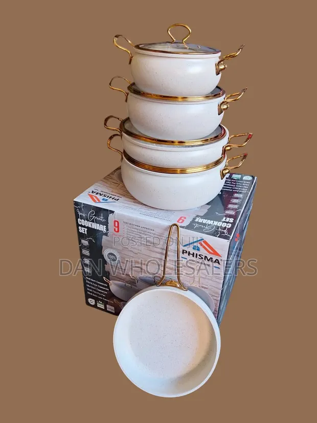 Set ya Vipikio vya Jikoni vya Vipande 9 na Granite Coating - 1